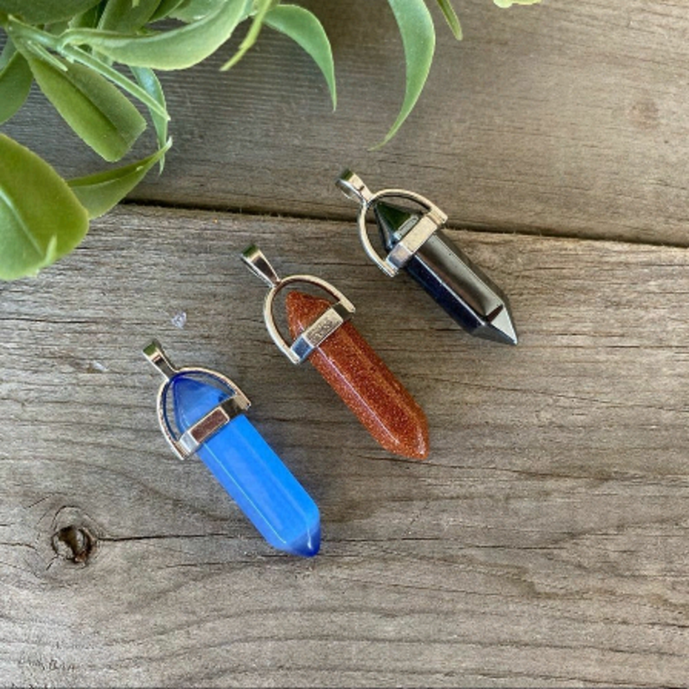 𝅺double Point Crystal Pendant Necklaces